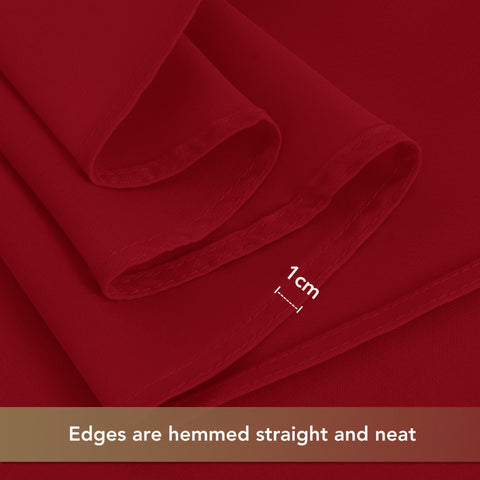 Sancua red tablecloth folded in its 8-pack packaging.