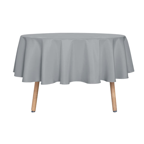 Sancua round tablecloth 60-inch in silver grey protects surfaces while elevating your dining setup.