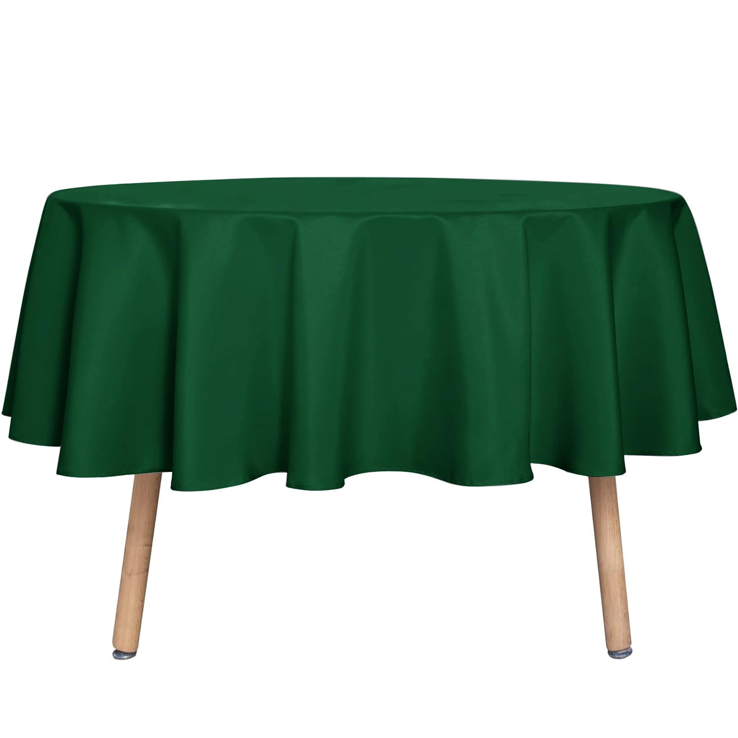 Sancua round tablecloth 60 inch hunter green on table protects from spills and stains