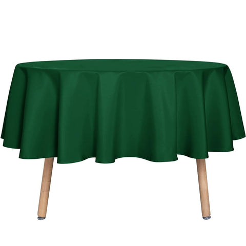 Sancua round tablecloth 60 inch hunter green on table protects from spills and stains