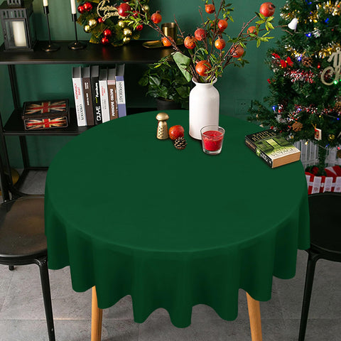 Machine washable Sancua 60 inch round tablecloth in hunter green