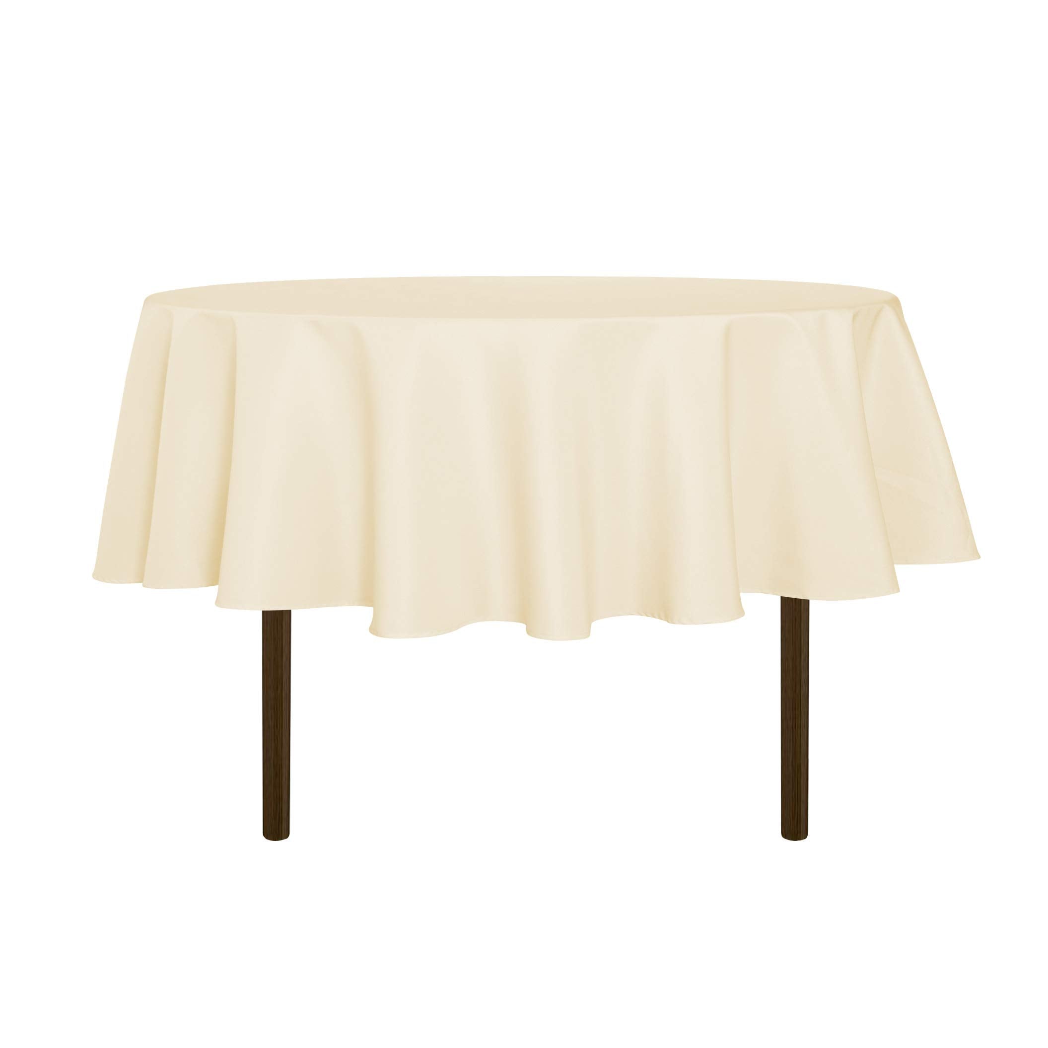 sancua round tablecloth 80 inch beige on dining table protecting against spills