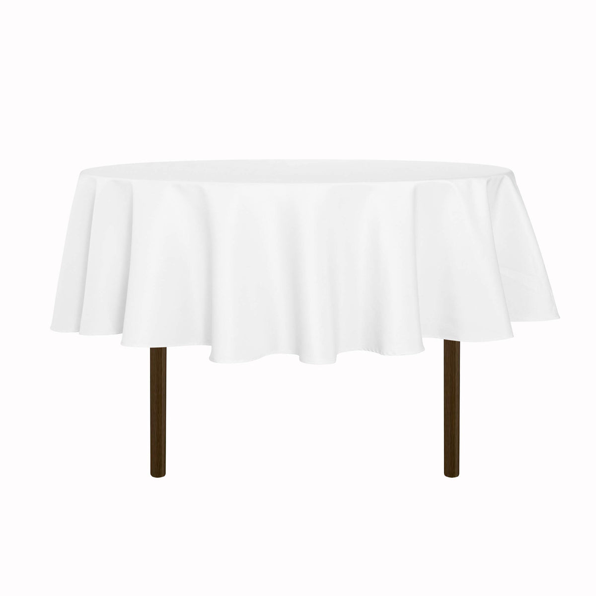 Sancua round tablecloth 80-inch white on table for a clean dining surface