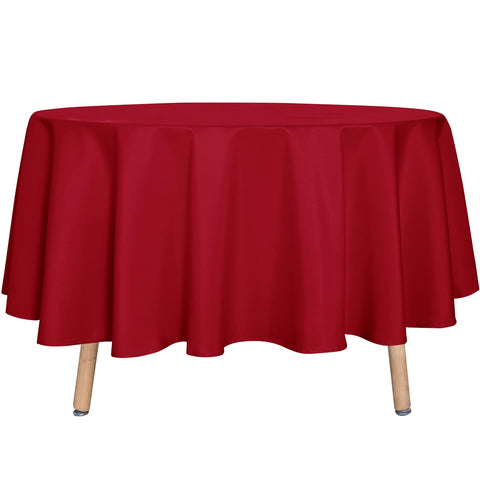 Sancua 90-inch round red tablecloth for elegant dining coverage.