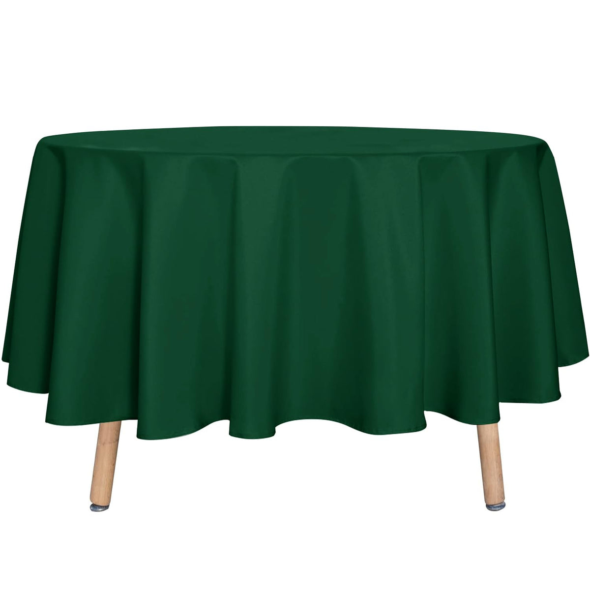 Sancua 90-inch round tablecloth showcasing water-resistant spill protection on a dining table