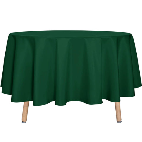 Sancua 90-inch round tablecloth showcasing water-resistant spill protection on a dining table