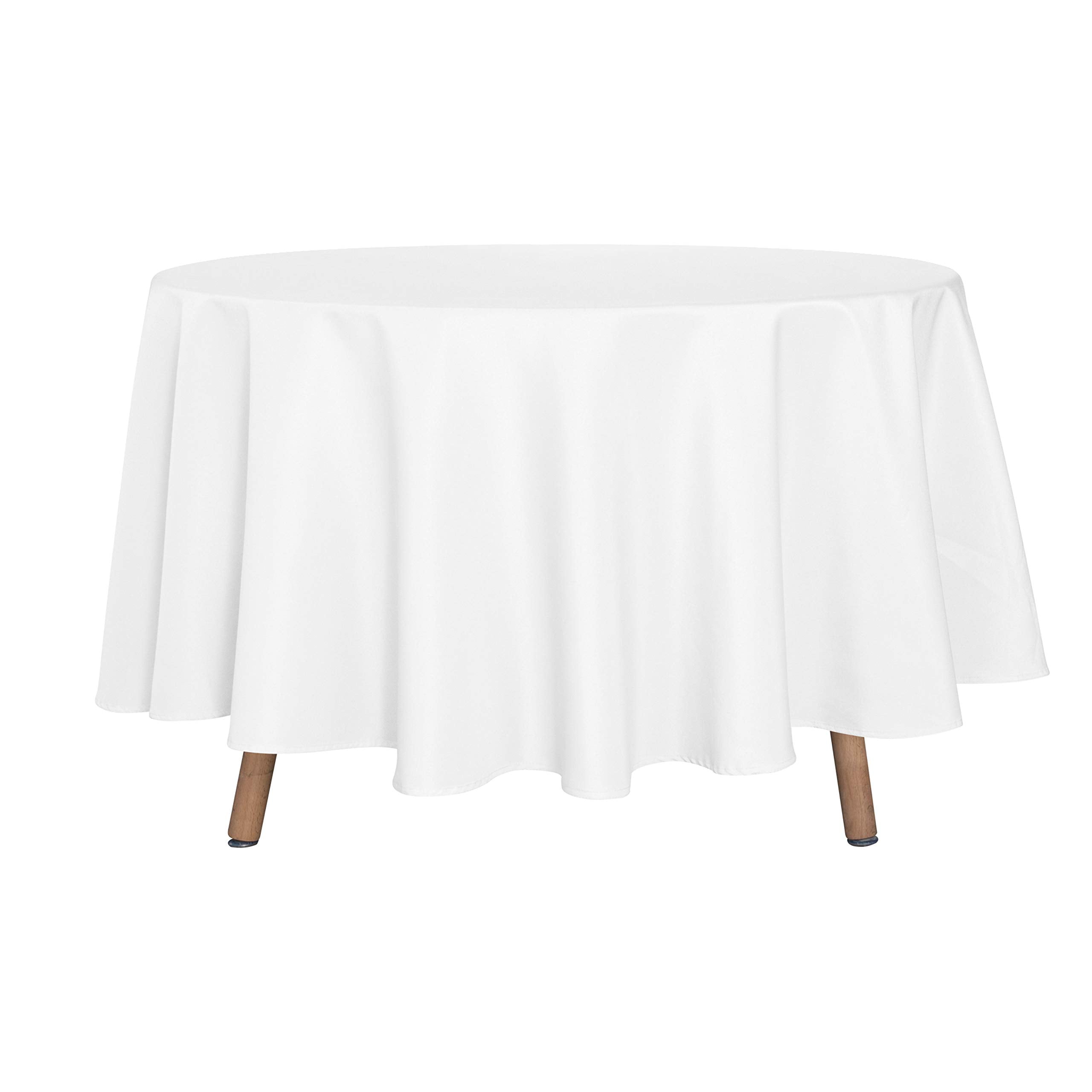 Sancua round tablecloth 90 inch white enhances elegant dining with spill resistance.
