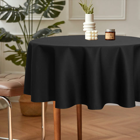 Sancua round tablecloth in 60-inch black enhances casual and formal meals