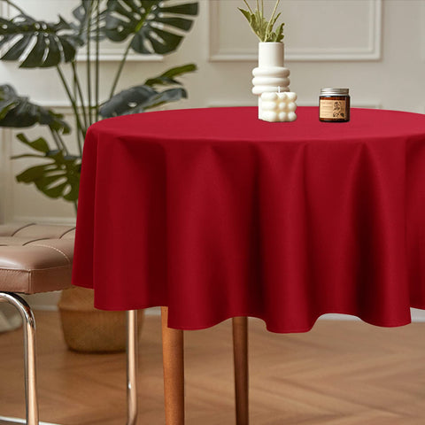 Sancua round tablecloth showing stain-resistant finish for busy events