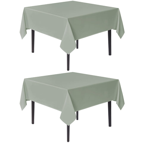 Sancua square tablecloth 54x54 inches sage green, soft polyester for daily meals.