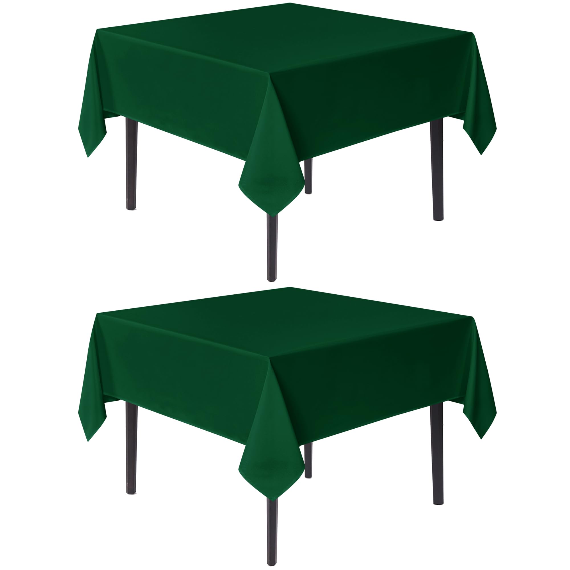 Sancua square hunter green tablecloth enhances festive dinners on any table