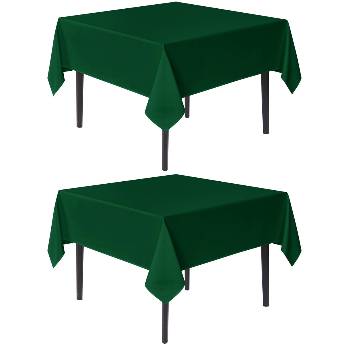 Sancua square hunter green tablecloth enhances festive dinners on any table