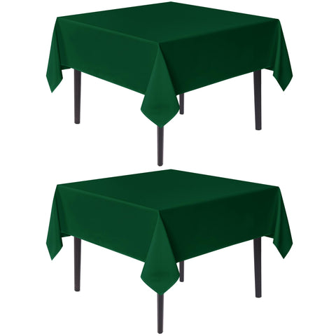 Sancua square hunter green tablecloth enhances festive dinners on any table