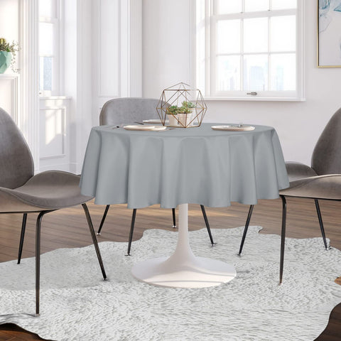 Sancua stain-resistant polyester tablecloth protects from common stains during gatherings.