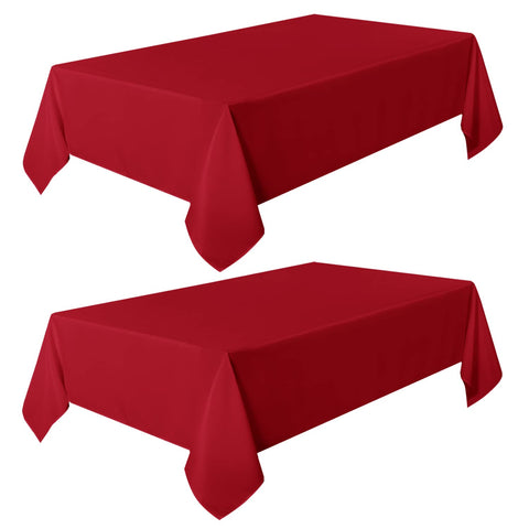 Sancua red tablecloth with a 15-inch drop enhancing coverage on 4-foot tables.