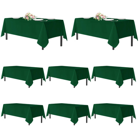 Sancua tablecloth on a 6ft rectangular table in hunter green, ideal for formal dining.