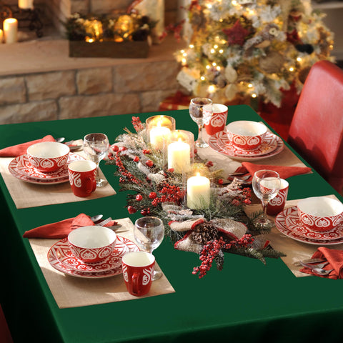 Sancua tablecloth ideal for dining and buffet setups.