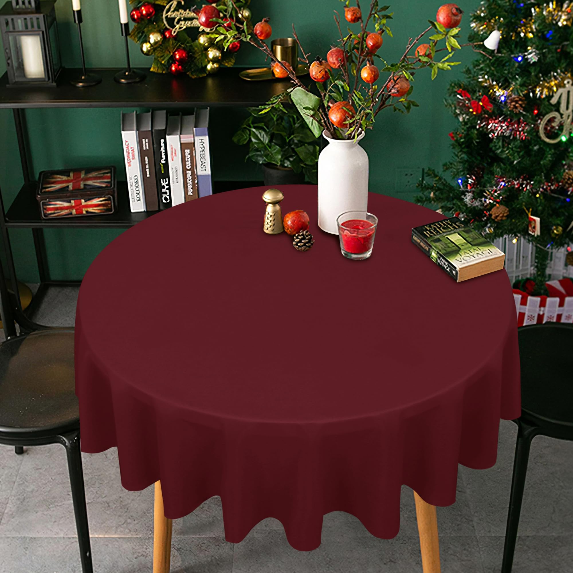 Sancua dining tablecloth in burgundy elevates casual and formal meals