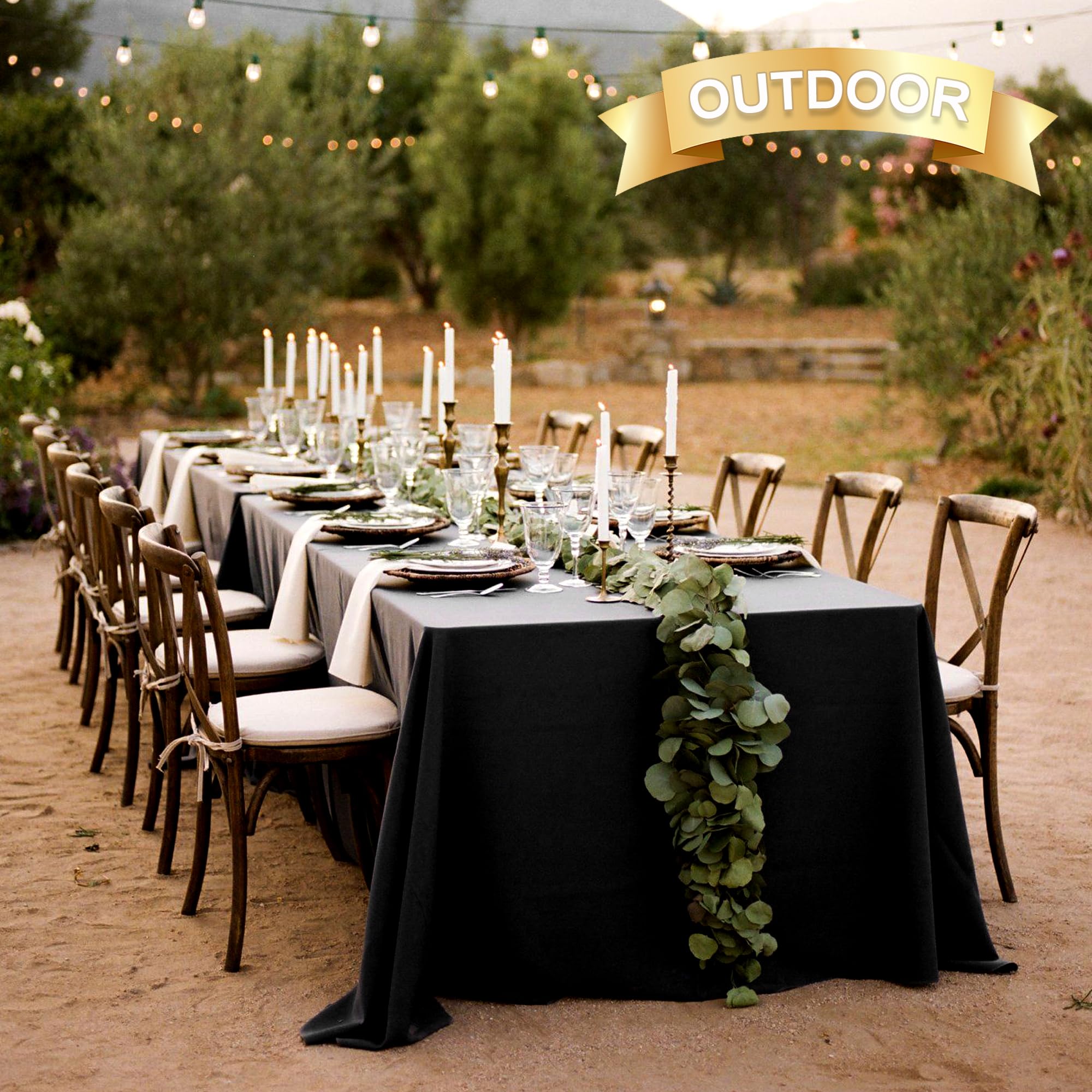Sancua tablecloth-dining-table-setup on a polished dining arrangement.
