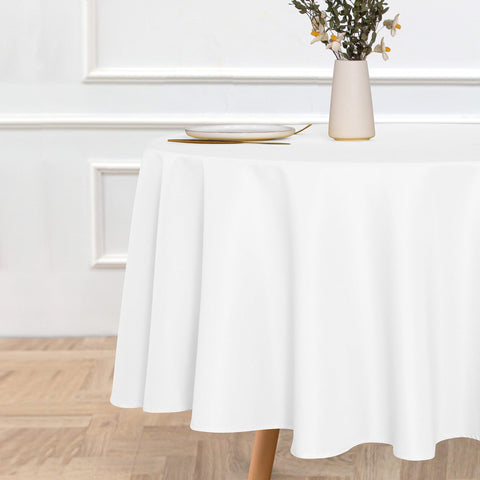 Sancua tablecloth fabric texture closeup showing durable polyester feel.
