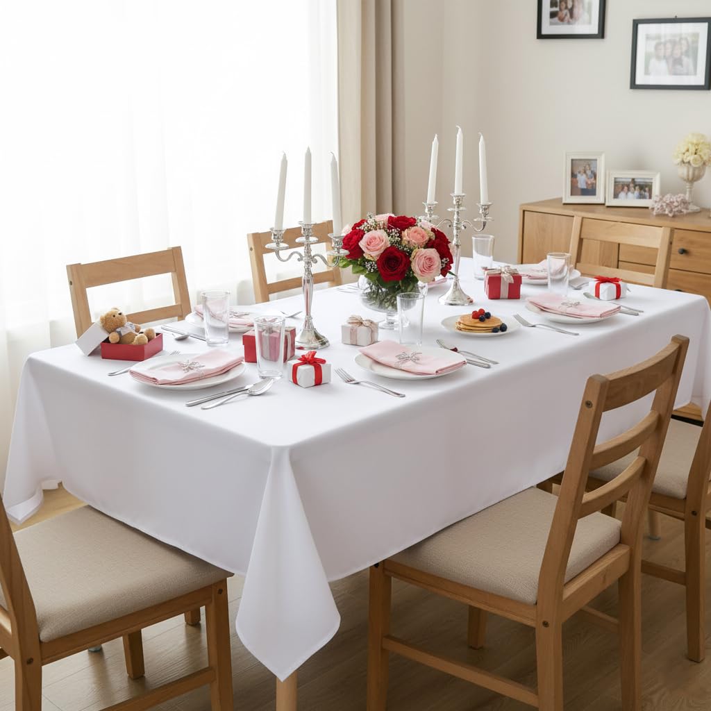 Sancua tablecloth stain-resistant polyester fabric with smooth weave.