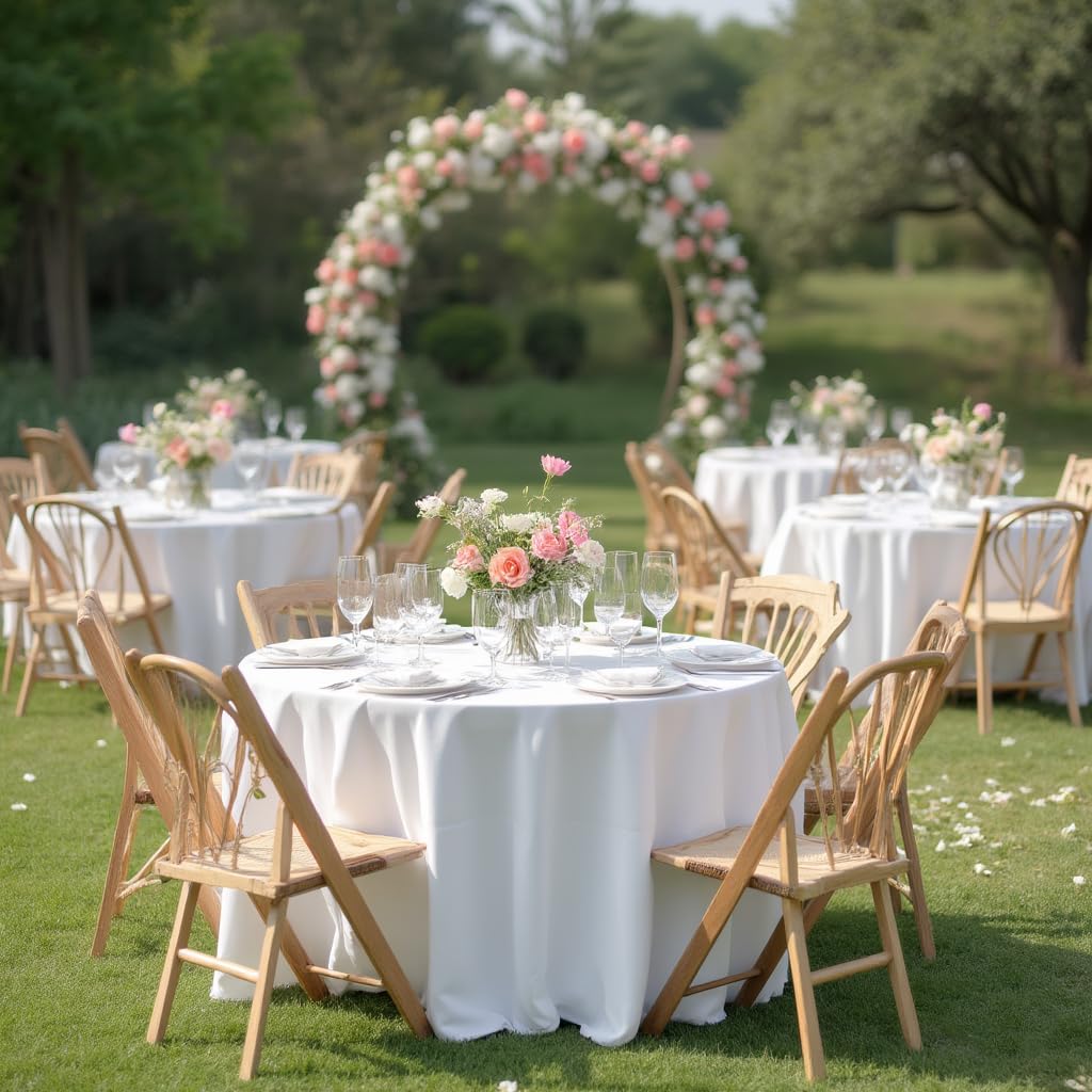 Sancua wedding banquet tablecloth in white for elegant setups.