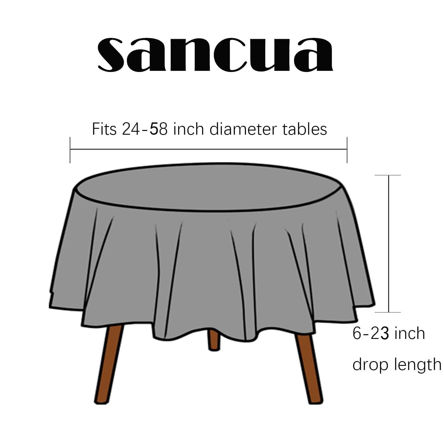 Sancua white wedding table setting with round cloth for refined dining