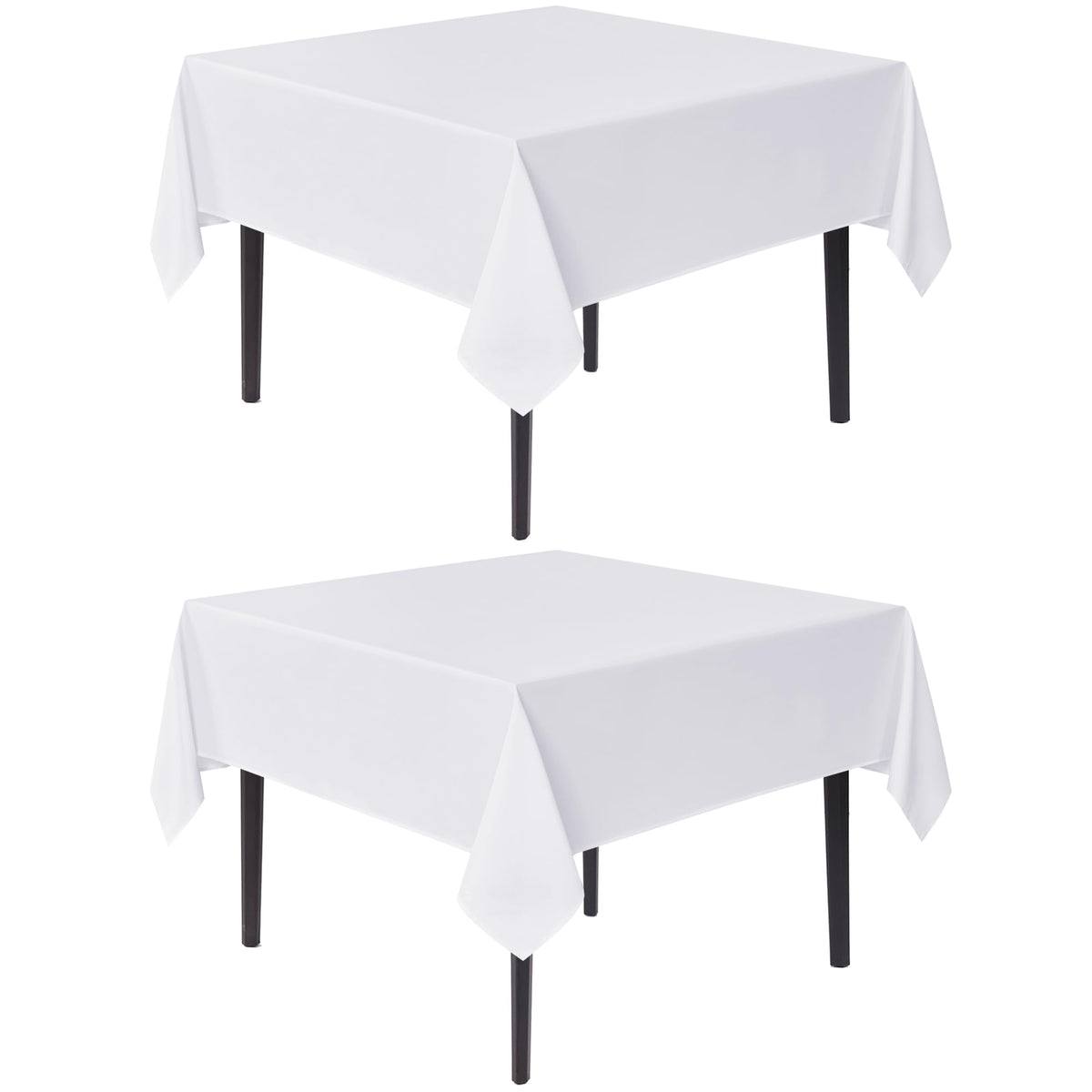 Sancua white square tablecloth 60x60 on dining table for versatile decor