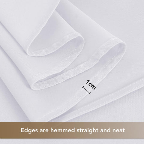 Sancua white square tablecloth 60x60 close-up of soft polyester texture.