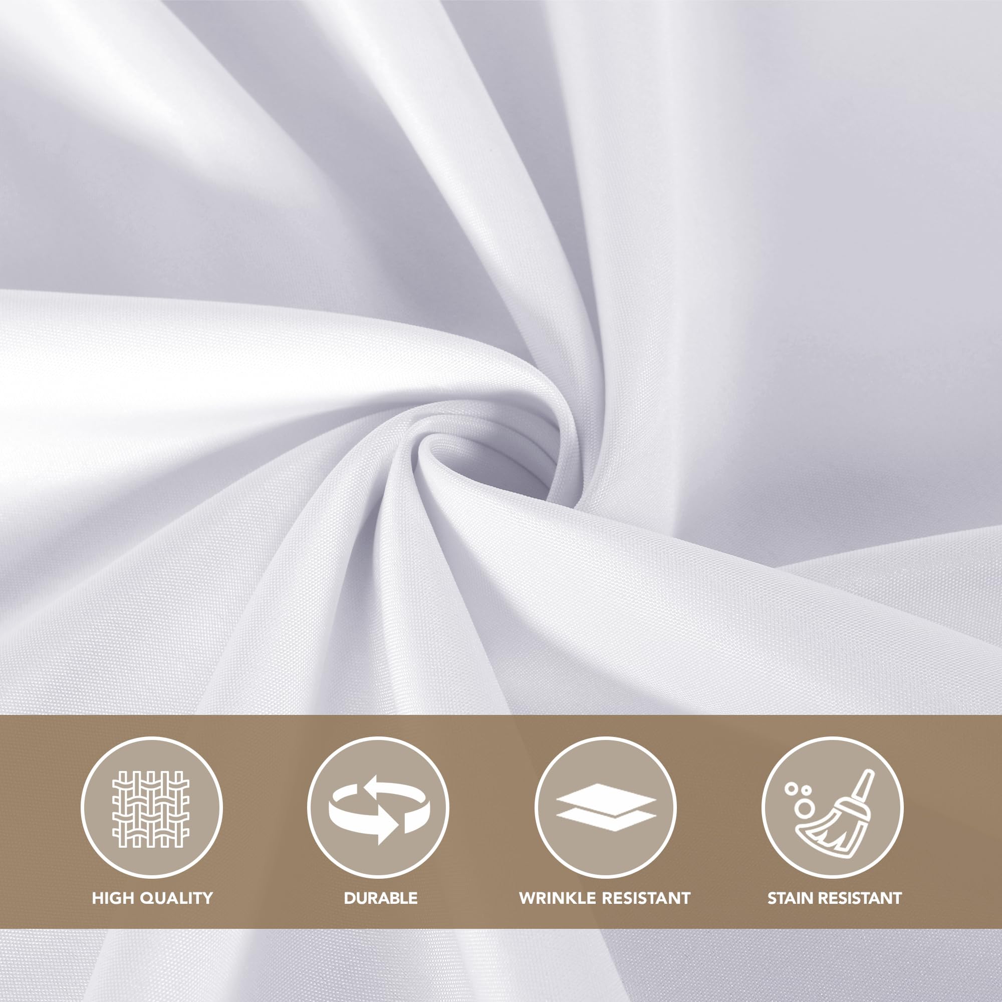 Sancua white square tablecloth 60x60 machine washable lifestyle shot.