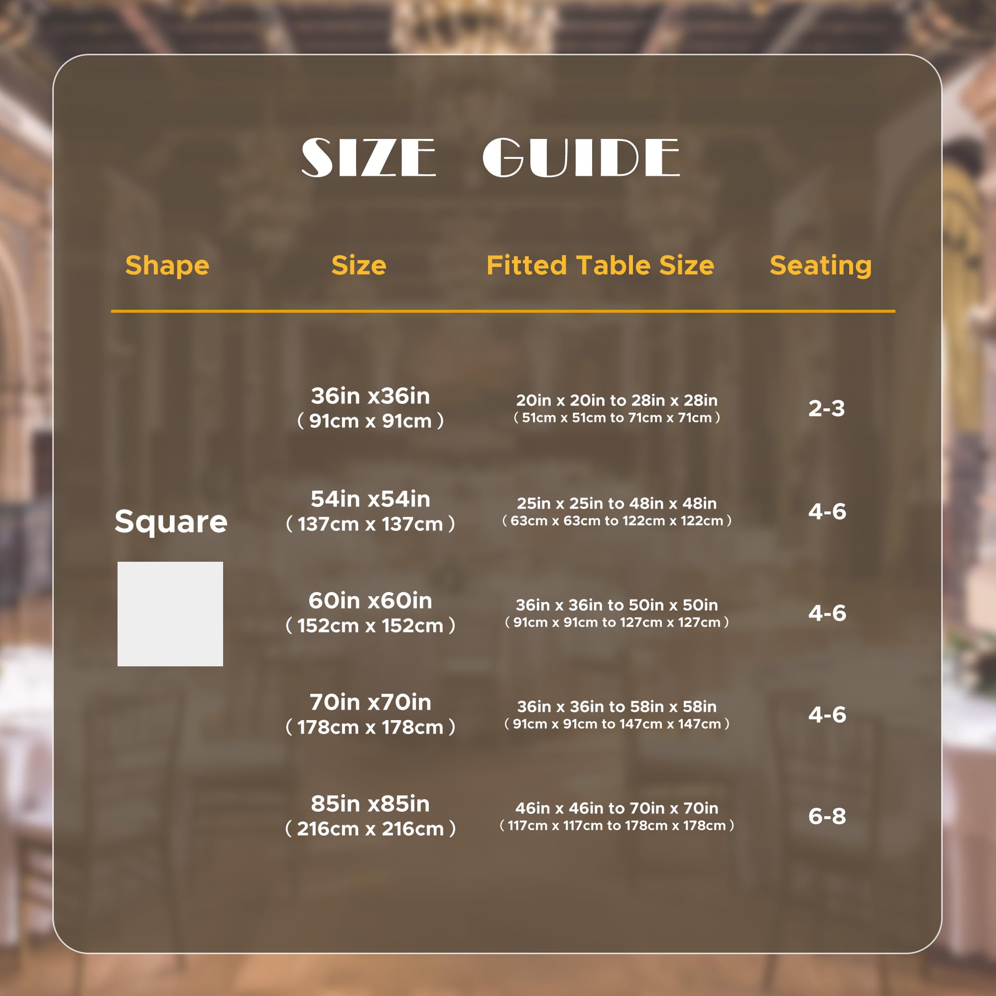Sancua white square tablecloth texture in soft polyester feel