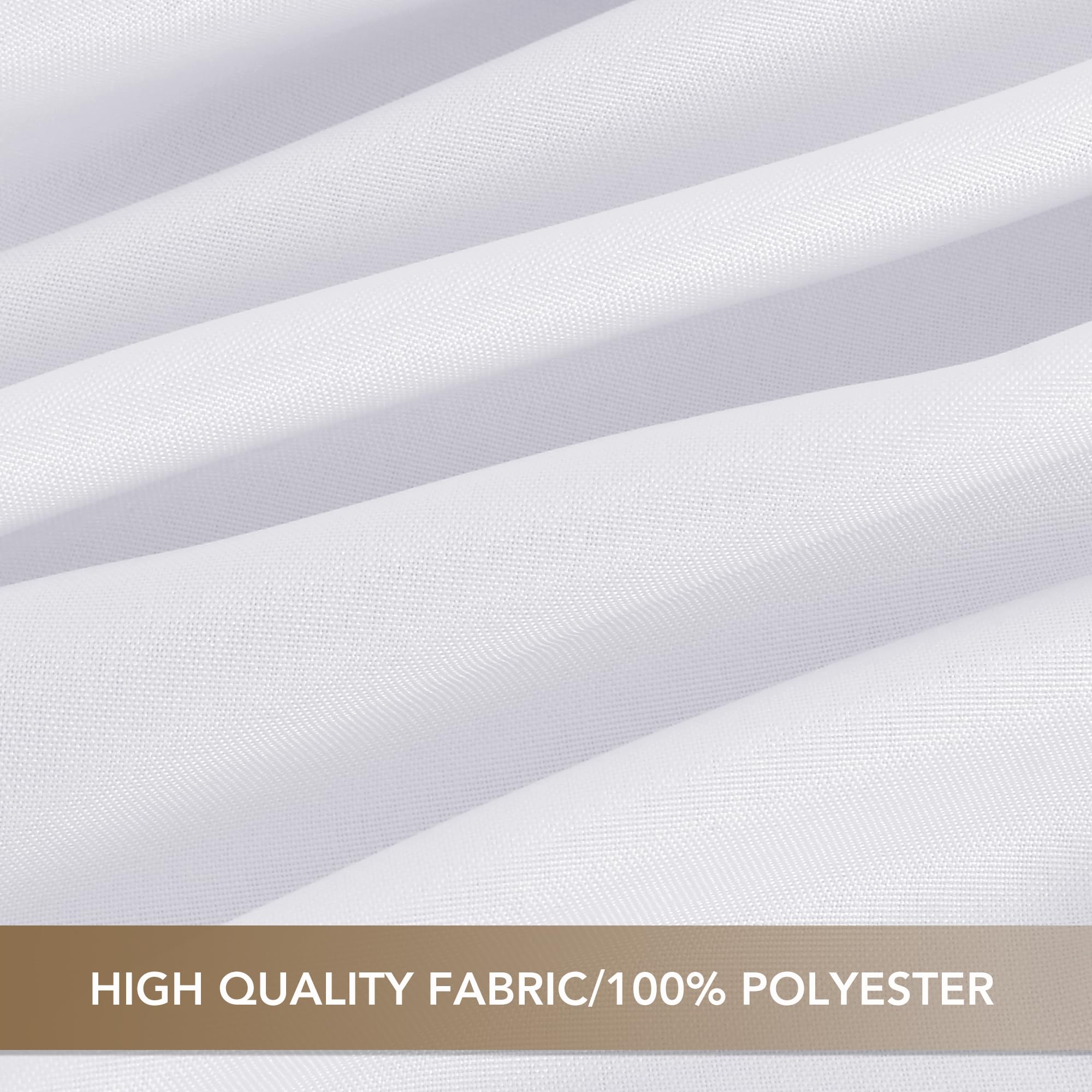 Sancua white square tablecloth in a festive holiday display