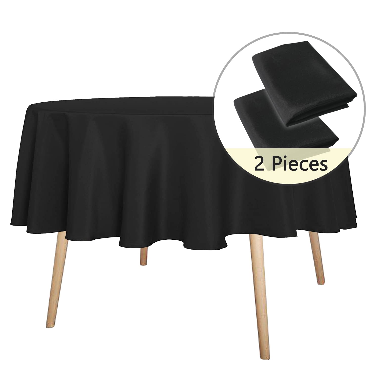 Sancua wrinkle-free 60-inch round tablecloth maintains a neat look