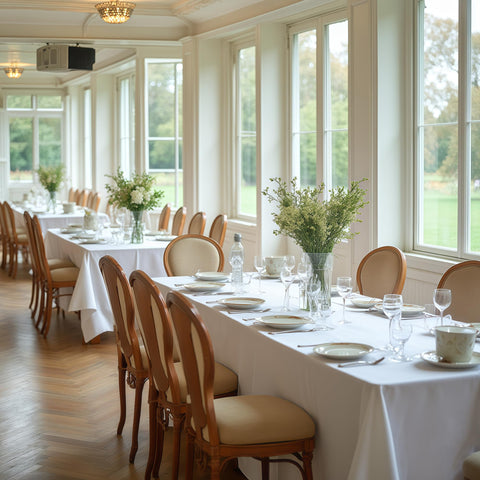 Sancua wrinkle-resistant tablecloth keeps surfaces looking neat after events.