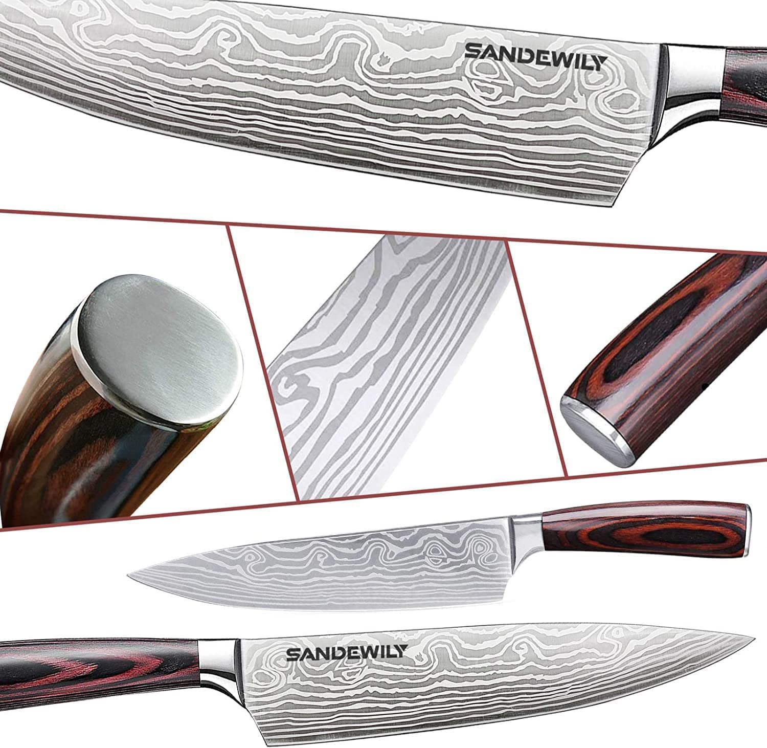 SANDEWILY 5 inch paring knife; detailed prep and peeling