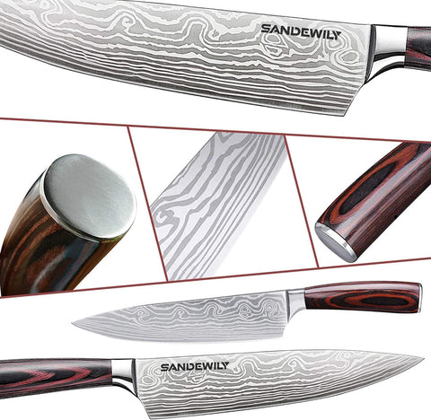 SANDEWILY 5 inch paring knife; detailed prep and peeling