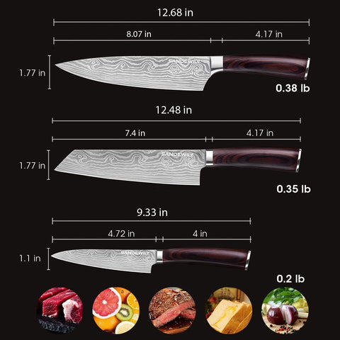 SANDEWILY 7-5 inch cutting knife; versatile chopping and slicing