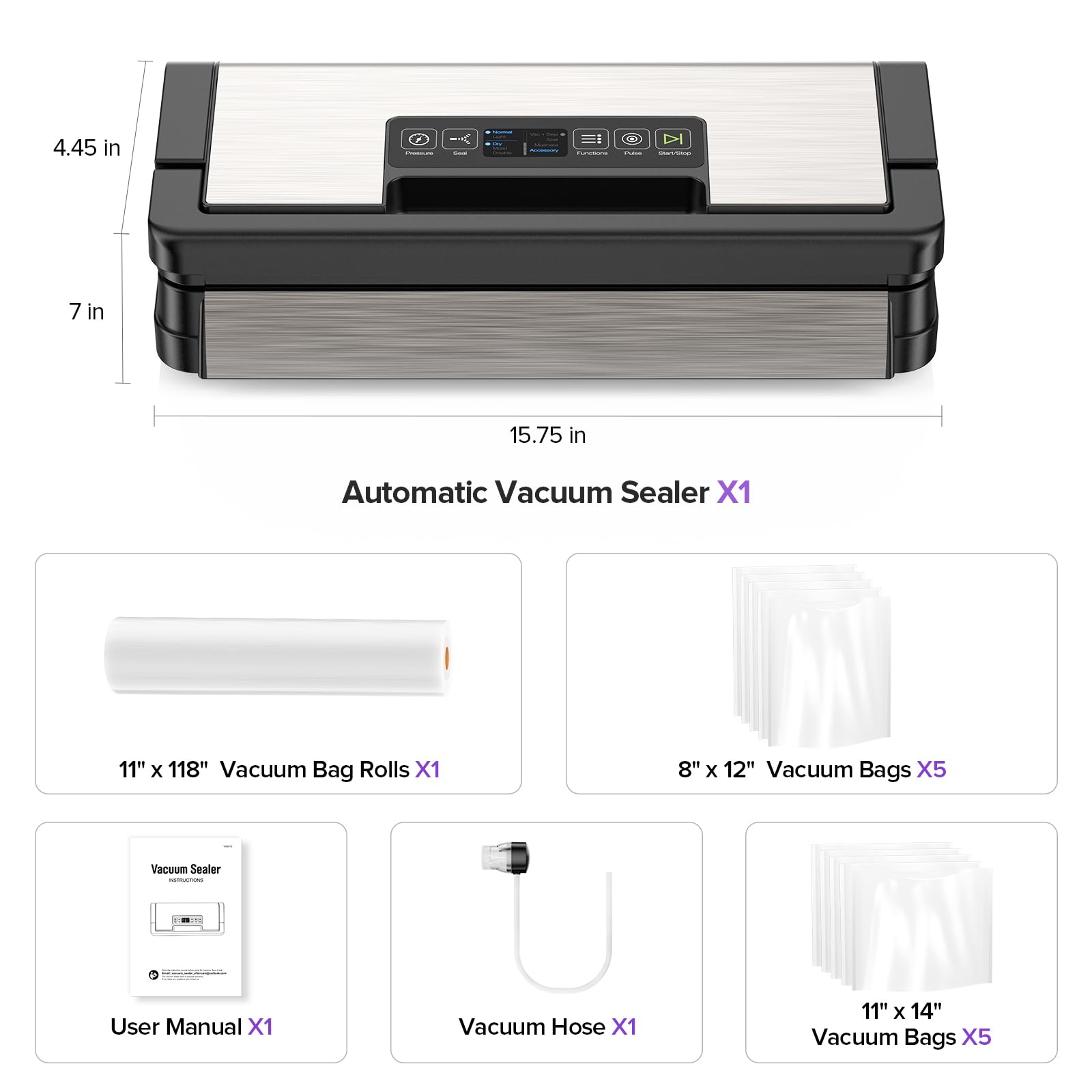 Sandifeng deep gray vacuum sealer complements modern kitchen design.