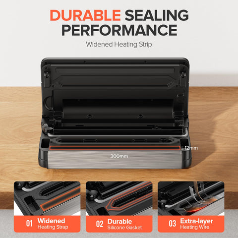 Sandifeng vacuum sealer built-in bag storage and cutter for quick prep.