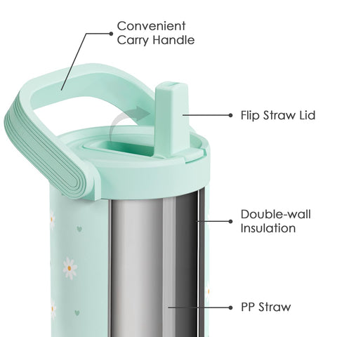 SANDJEST 30oz insulated cup with carry handle keeps drinks hot or cold.