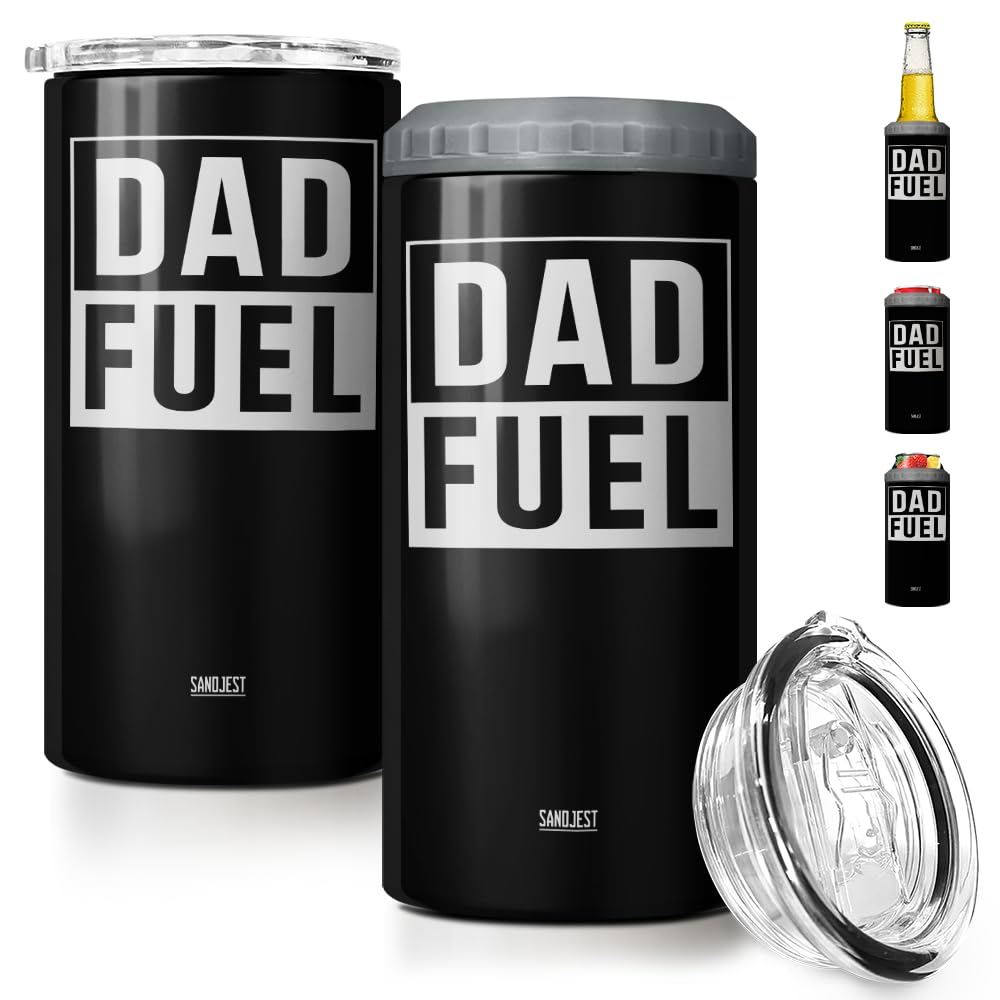 Sandjest 4-in-1 tumbler with dad fuel keeps drinks cold on the go