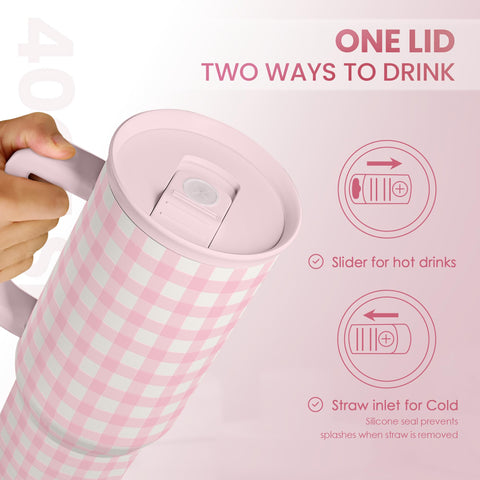 40-ounce capacity reduces refills during busy days.
