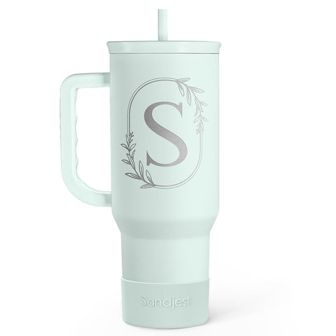 SANDJEST 40oz tumbler with handle shows easy grip for daily hydration