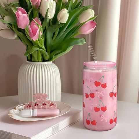 SANDJEST acrylic lid glass tumbler combines elegance and easy cleanup.