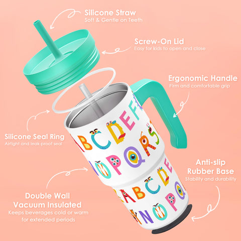 SANDJEST tumbler with silicone straw lid for easy sipping