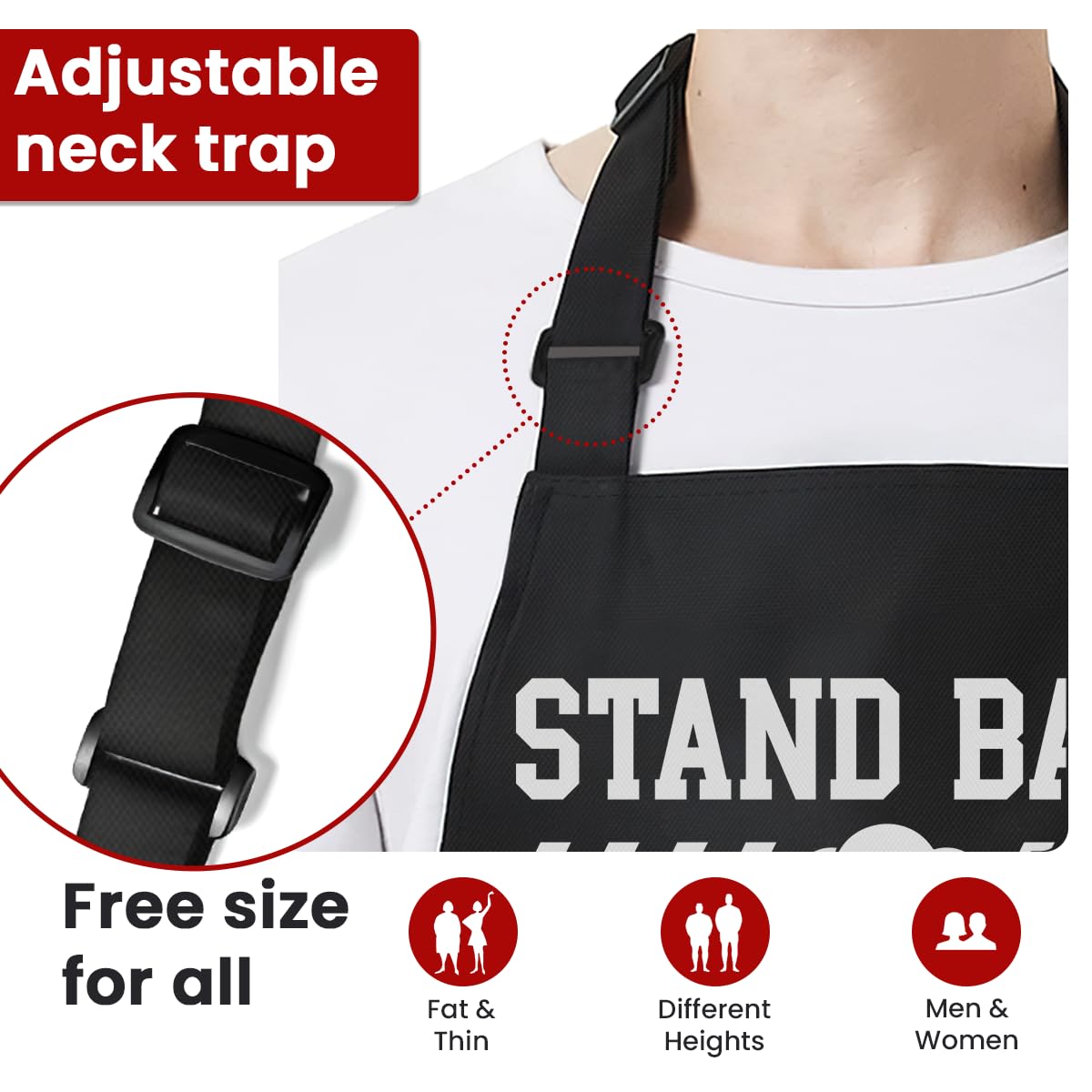 SANDJEST apron with front pockets keeps utensils within reach