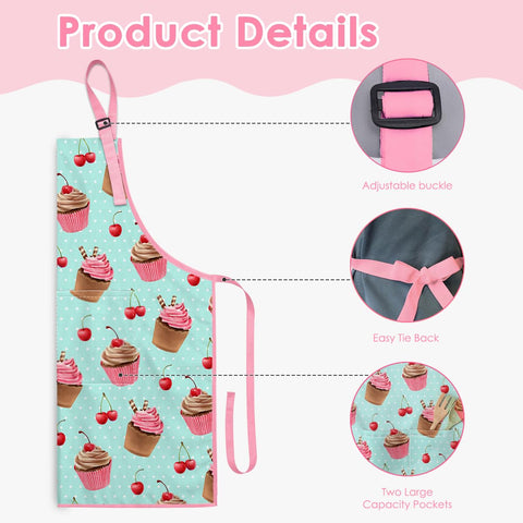 SANDJEST Cupcake Apron waterproof surface for easy cleanup