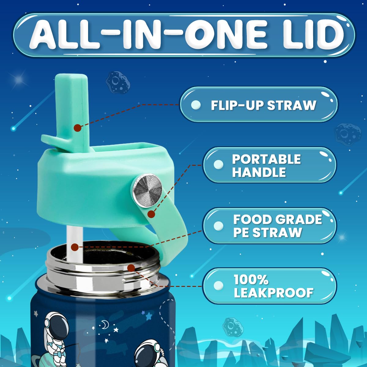 SANDJEST astronaut design bottle displayed as colorful kid-friendly option