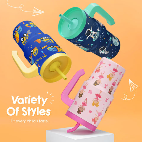 SANDJEST Astronaut Tumbler colorful patterns make a fun gift for kids.