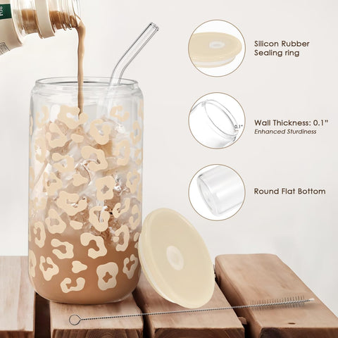 SANDJEST bamboo lid and glass straw setup for sustainable, clean sipping on the go.